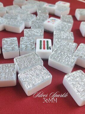 Automatic Mah Jongg Tiles Designer Series - Silver Sparkle (36MM)